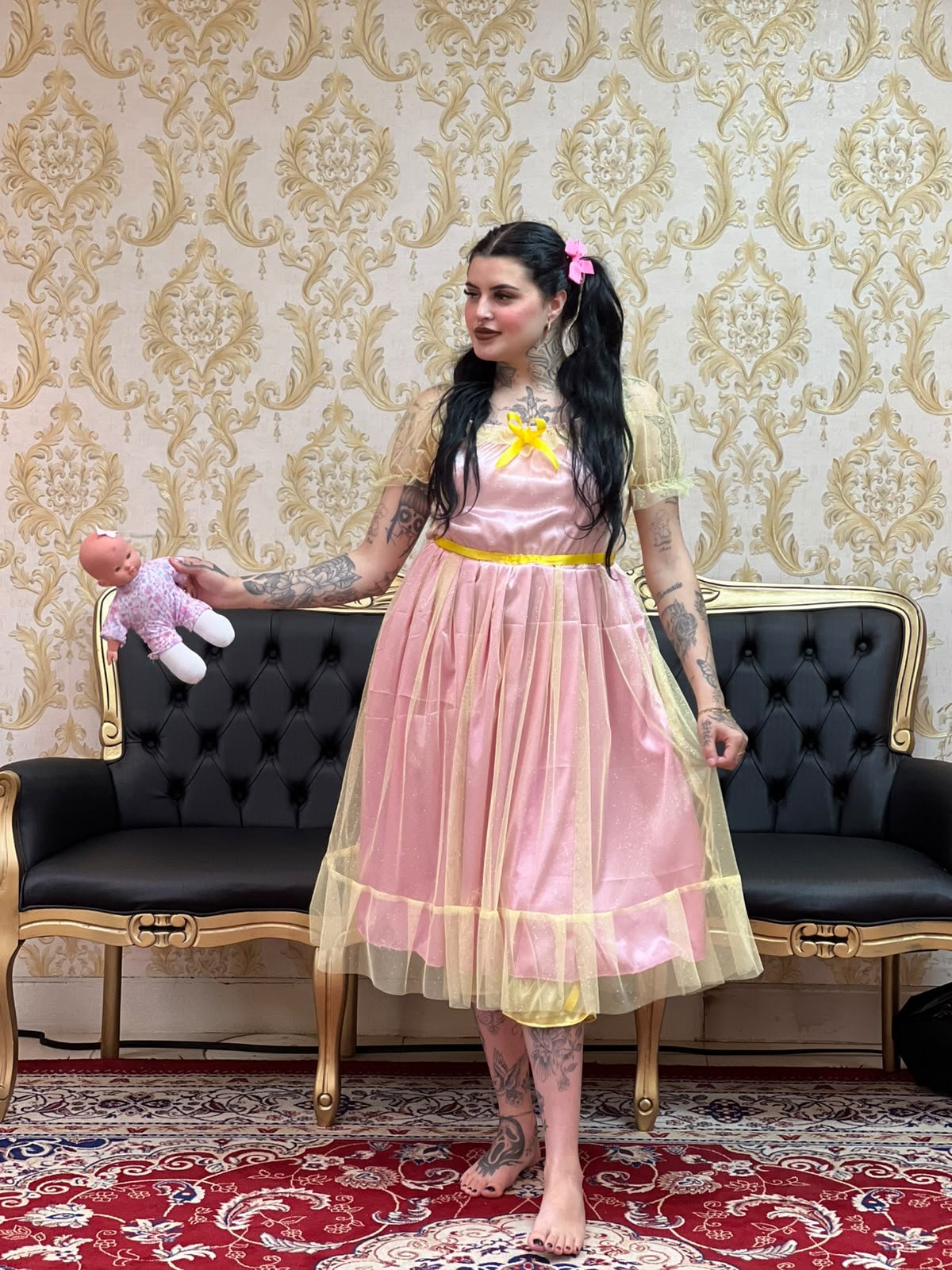 Conjunto Algodão Doce Rosa/Amarelo 732