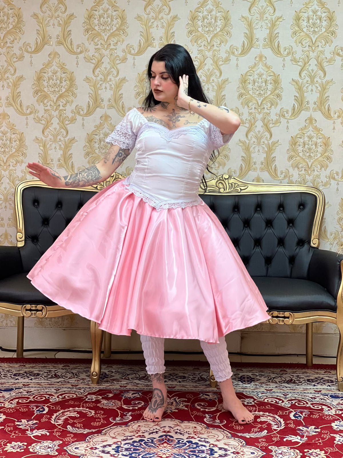 Saia Zibeline Curta Rosa 791