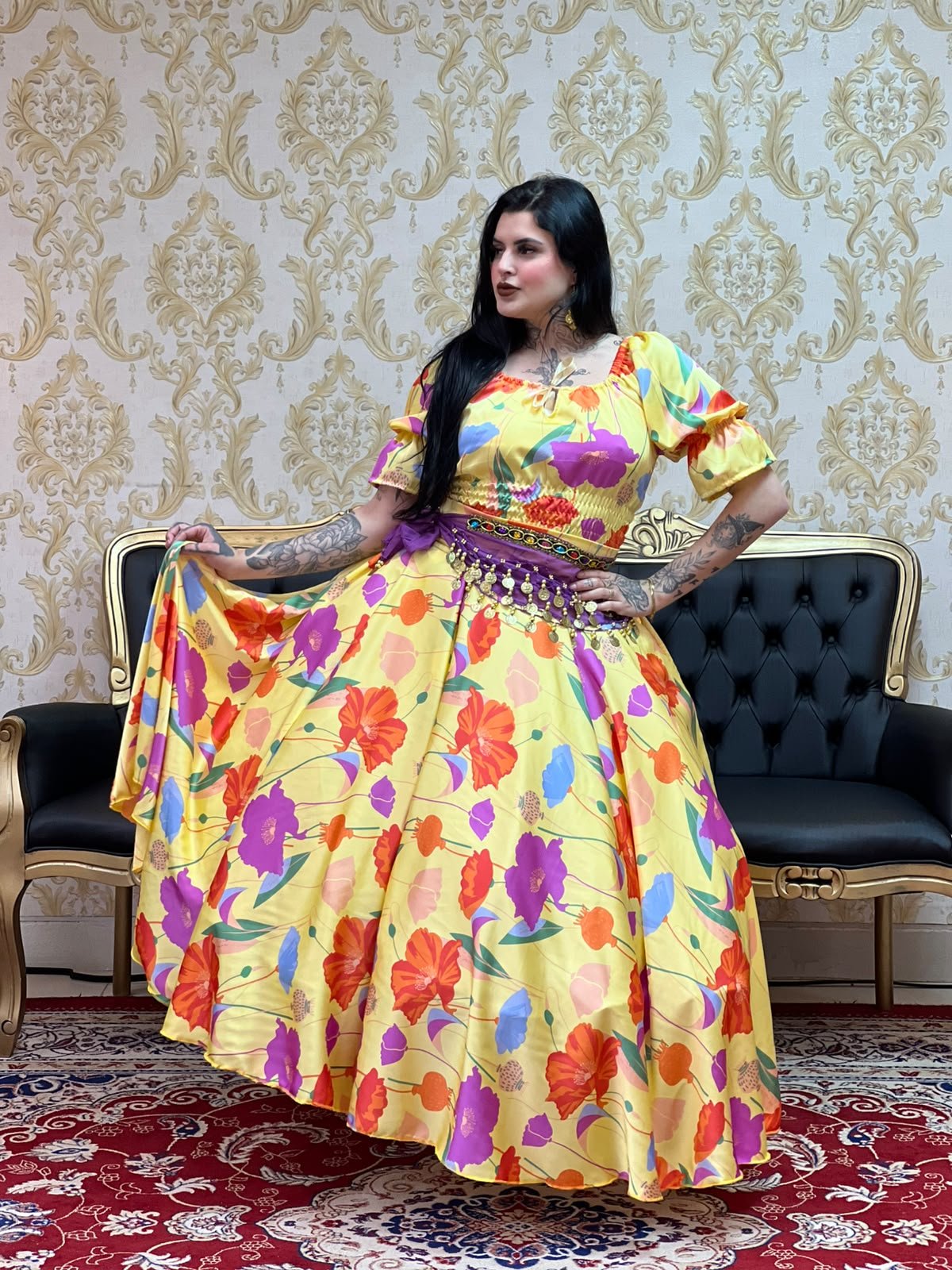 Saia Floral Amarelo 8334