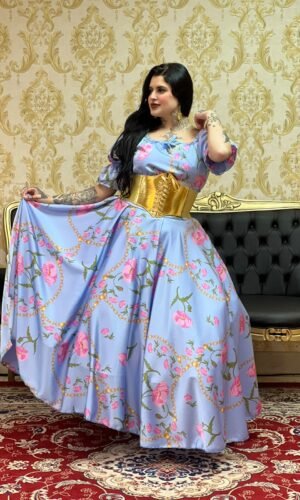 Saia Floral Azul 8424
