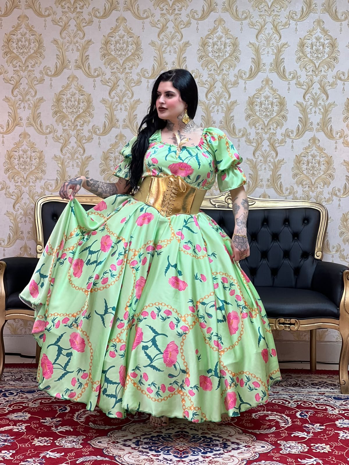 Saia Floral Verde 8617