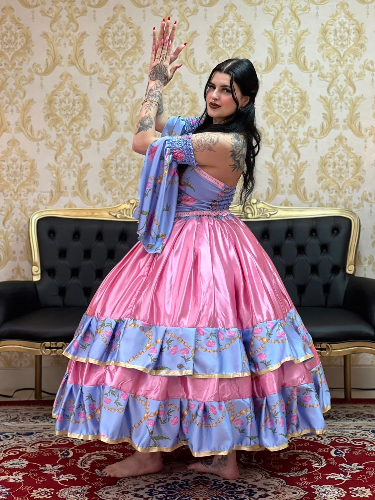Saia Yasmin Rosa/Azul 8720