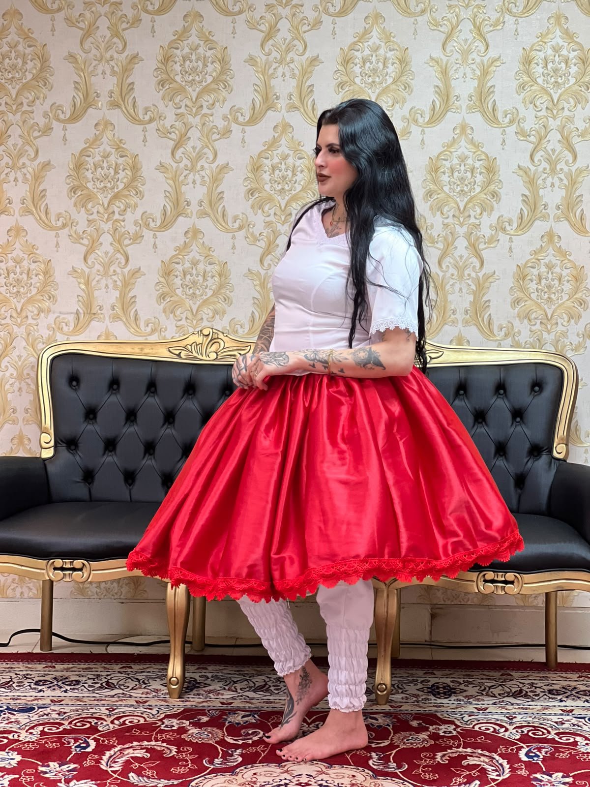 Saia Diamante Curta Vermelho 128