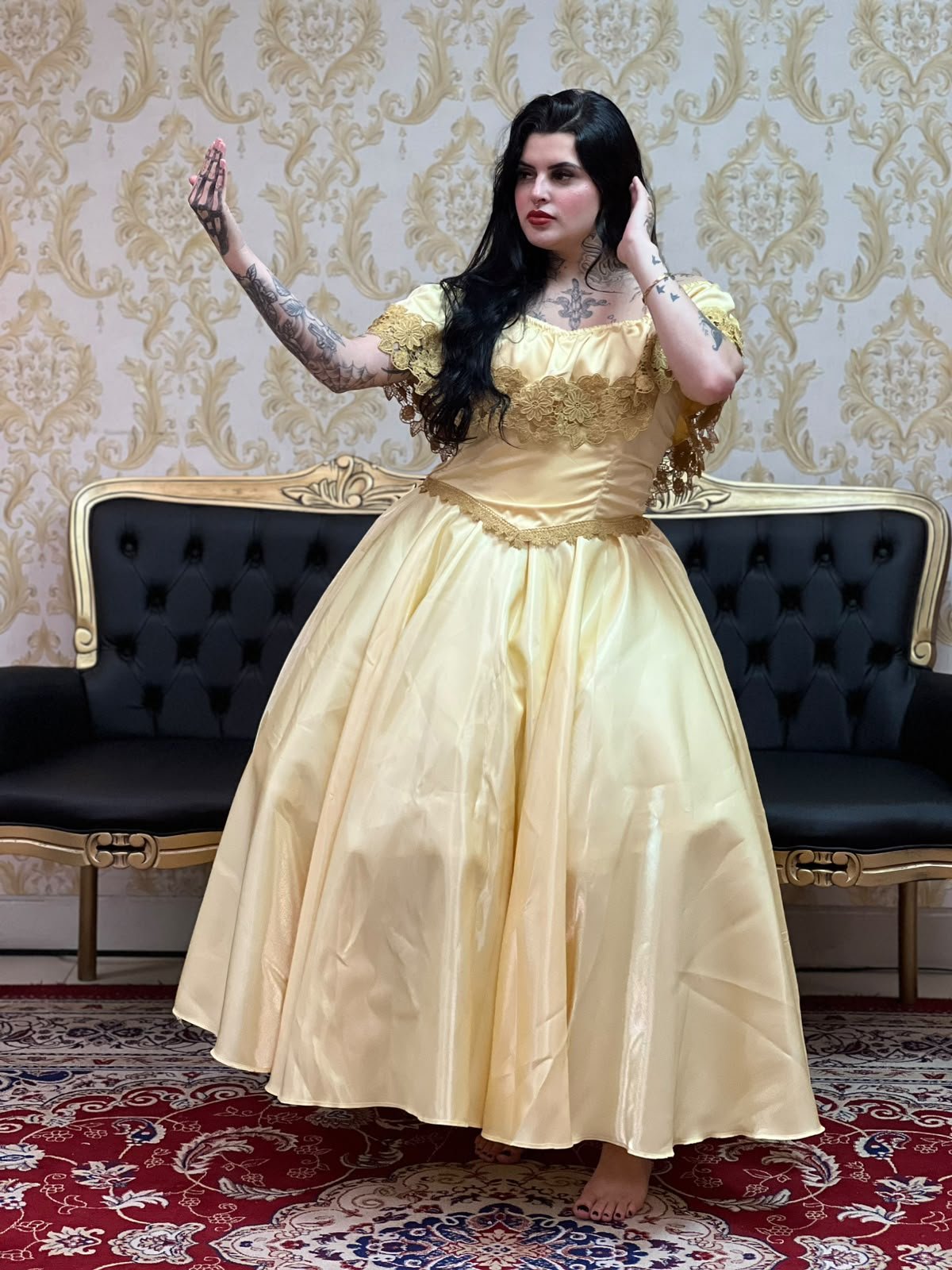 Saia Zibeline Longa Amarelo 356