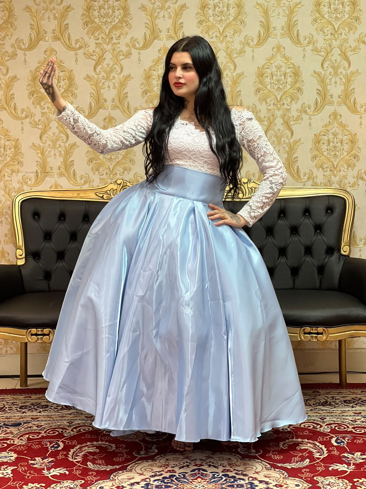 Saia Zibeline Longa Azul 422